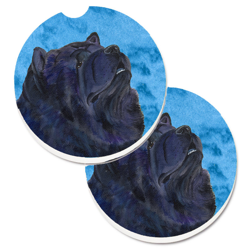 Sous-verre barbu collie voiture, Chow-chow noir