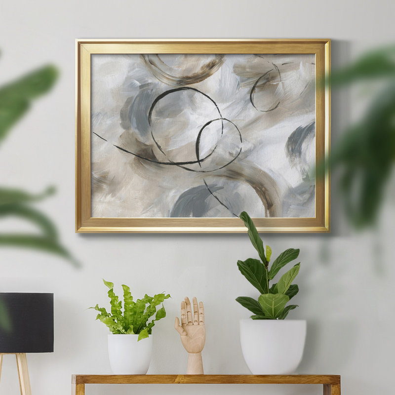 Allegro - Peinture sur toile encadrée, H 30,5 po x l 42,5 po x P 1,5 po, Or