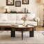 Table basse ronde en bois massif de 33,46 po avec tiroirs de rangement cachés, centre de table rétro de style français