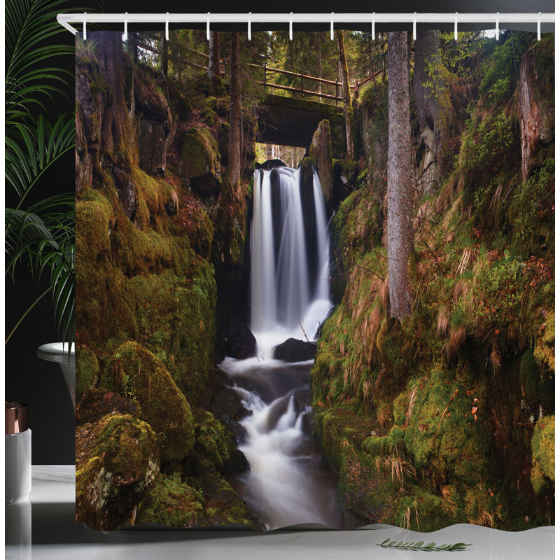 Shower Curtain with Hooks Included, 70"H x 69"W