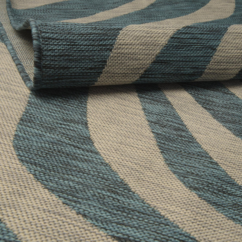 Teal Tsavo Indoor/Outdoor Safari Rug, Runner 2' x 6'