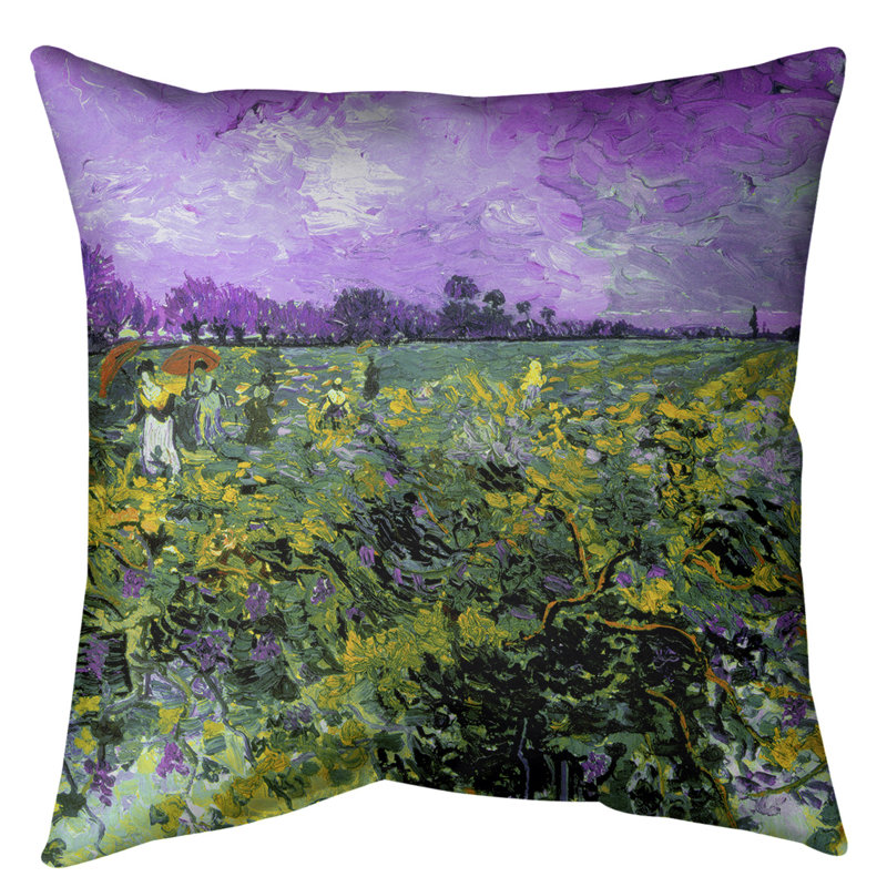Coussin en vineyard, 20 po x 20 po, Mauve, Simili suède