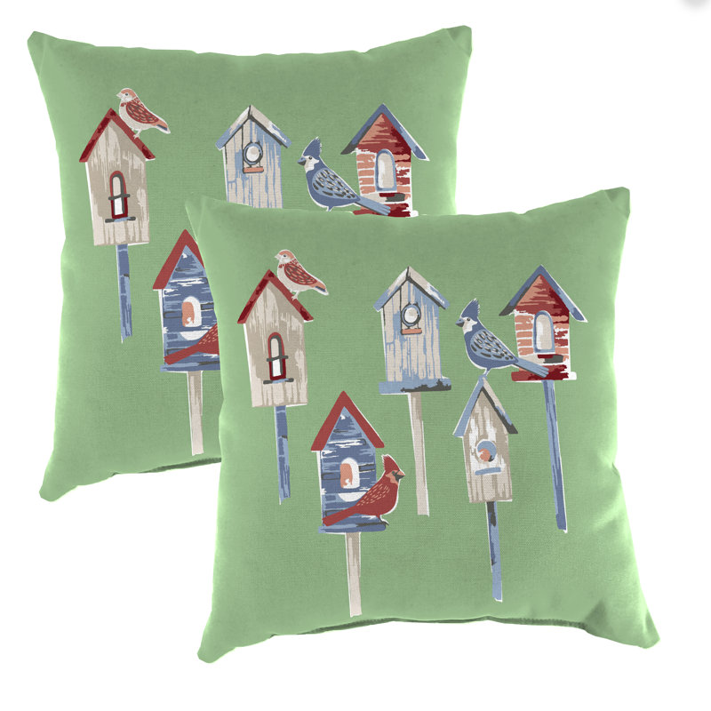 16" x 16" Outdoor Throw Pillow (Set of 2), Nesting Bird