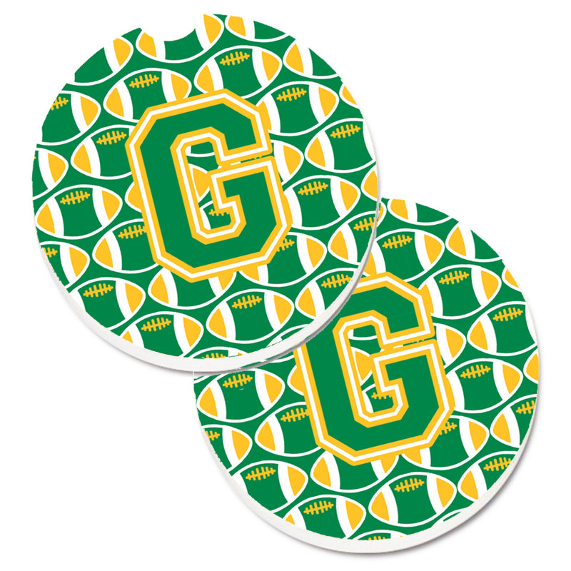 Sous-verre de football, G, Vert/doré