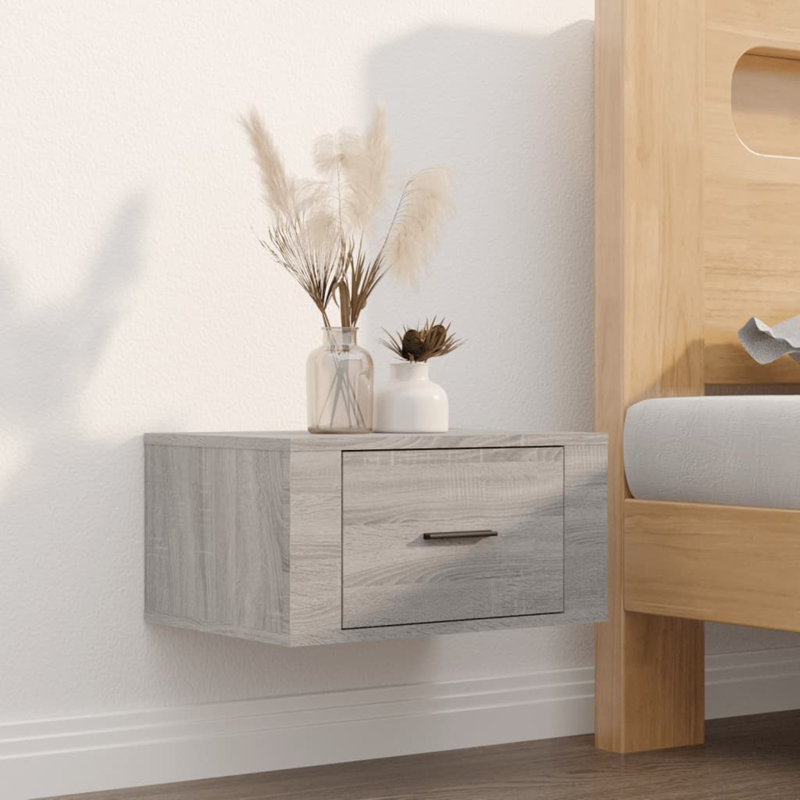 50cm W Bedside Table, Grey/Brown/Blue