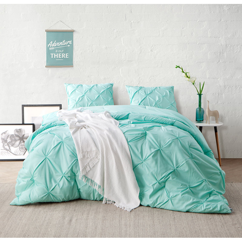 Microfiber / Polyester Comforter, Twin XL Comforter + 2 Shams, Silver