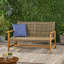 Causeuse en bois et osier Hampton