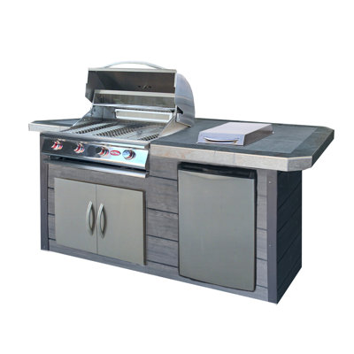 3 -Piece 4-Burner Liquid Propane BBQ Grill Islands
