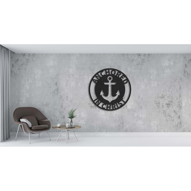 Décoration murale en métal Anchored in Christ, H 28,75 po x l 29,5 po x P 0,5 po, Cuivre