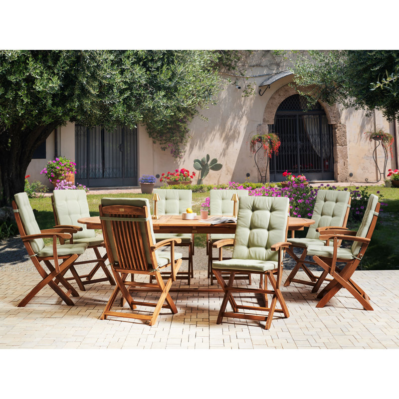 Set of 8 Back/Seat Cushions MAUI PREMIUM, Light Green