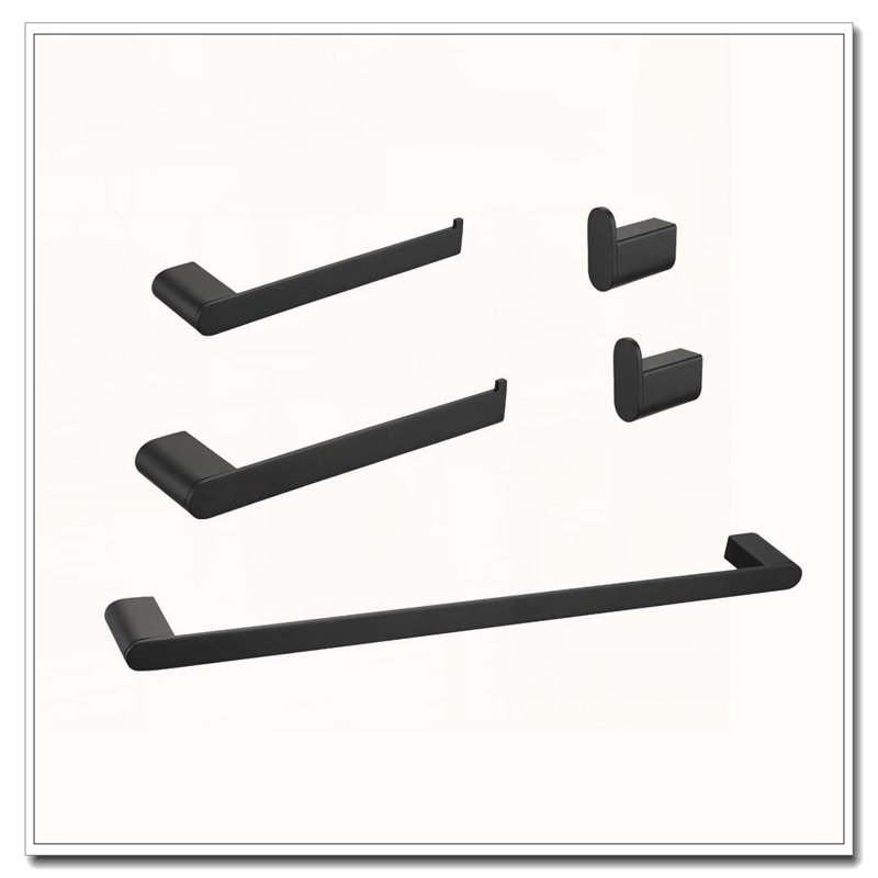 5-Piece Stainless Steel Bathroom Hardware Set, Matte Black