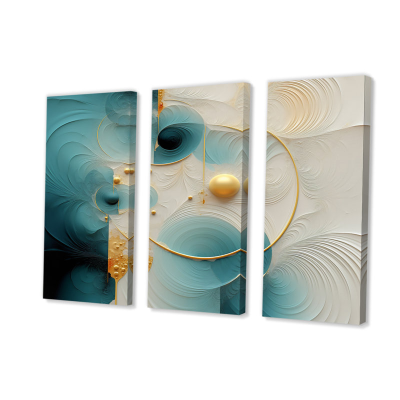«Spiral Miracle Of Cosmic Delight II», ensemble de reproductions d'art sur toile, H 32 po x l 48 po x P 1 po
