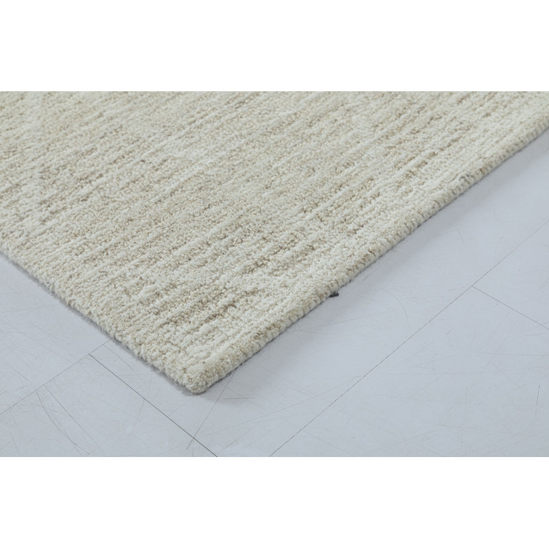 Crossover Hand Tufted Area Rug in Beige, Rectangle 5' x 8'