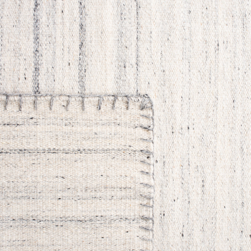 Gramm Flat Weave Wool/Cotton Rug in Beige/Light Grey, Runner 2'3" x 9'