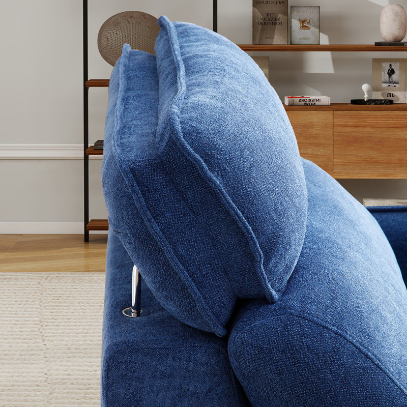 Chaise longue rembourrée pour l'intérieur, Bleu