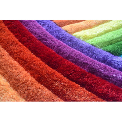 Tapis touffeté rouge / jaune
