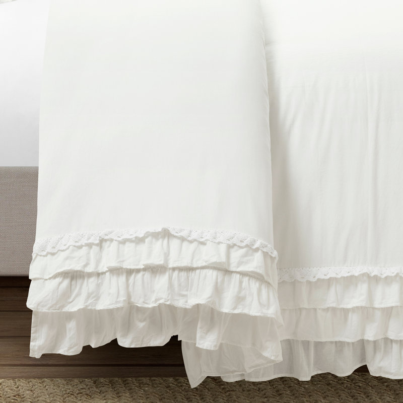 Ensemble de housse de couette standard en coton 3 pièces Yoren, Très grand