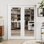 Porte en verre clair 56 po x 80 po à 1 verre, porte intérieure en verre trempé fritté en céramique, apprêté blanc / préfini, porte française à âme solide, porte de garde-manger, porte de placard