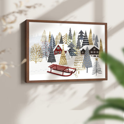Collection de chalet de Noël A - Reproduction encadrée - Restickable