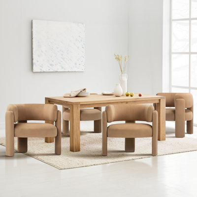 Modern Upholstered Barrel Armchair
