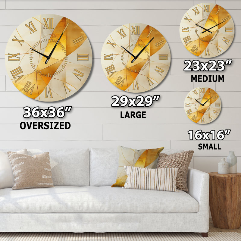 Horloge murale Golden Intersection IV, Surdimensionné