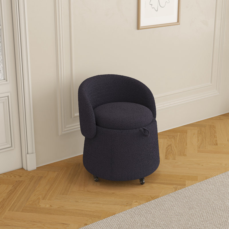 Rangement mobile multifonctionnel pour tabourets, Mélange de polyester gris