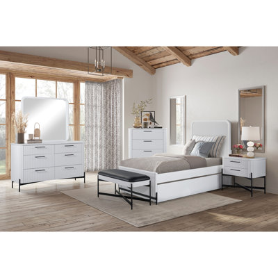 Full Sized White Bed With Twin Trundle And Exquisite Birch Veneer In Captivating