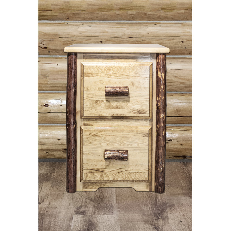 Tustin 23'' Wide 2 -Drawer Solid Wood File Cabinet, Medium Brown