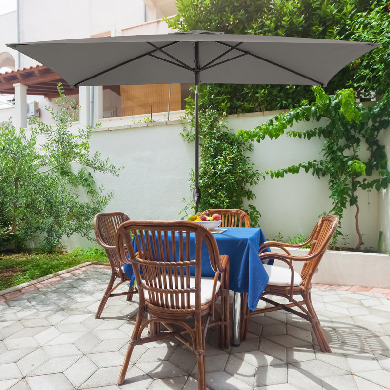 Parasol de marché rectangulaire 120 po x 78 po Brianna, Gris