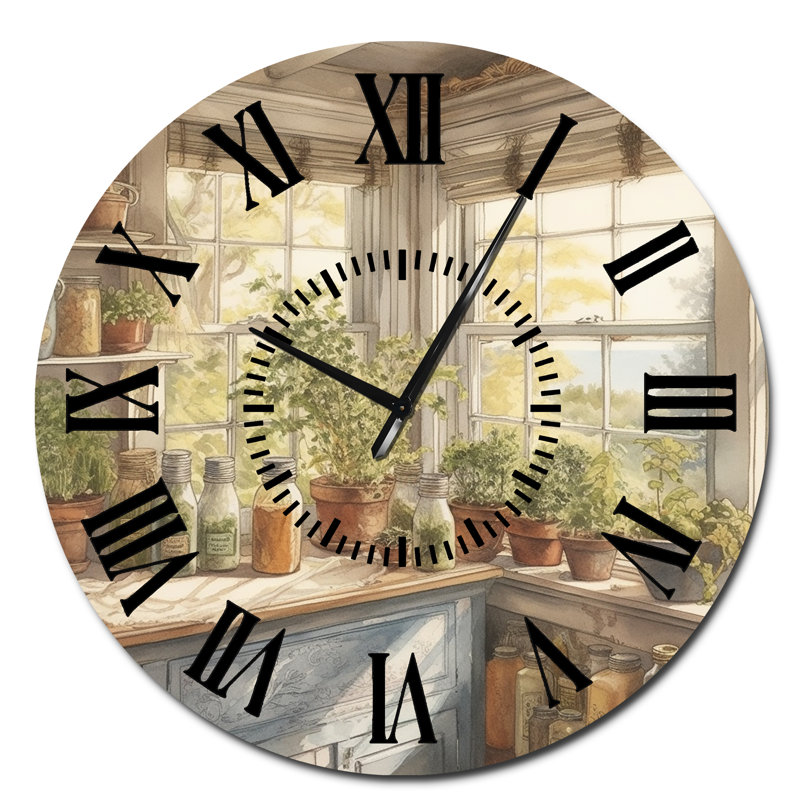 Old Farmhouse Kitchen I - Kitchen Black Face Wall Clock, Oversized