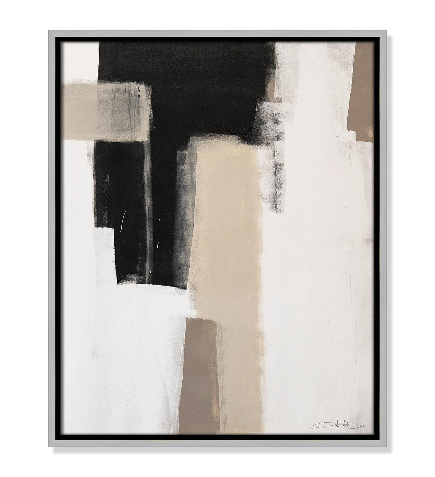 Calvin "Earth Scapes I" Print, 21.5" H x 17.5" W x 2" D, Silver Floater Framed, No Mat