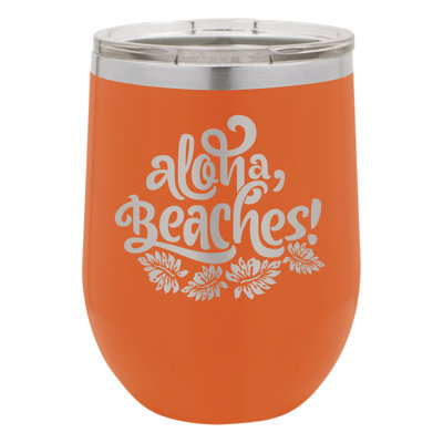Susquehanna Glass Aloha, Beaches! 12oz. Vacuum Insulated Stainless Steel Wine Tumbler