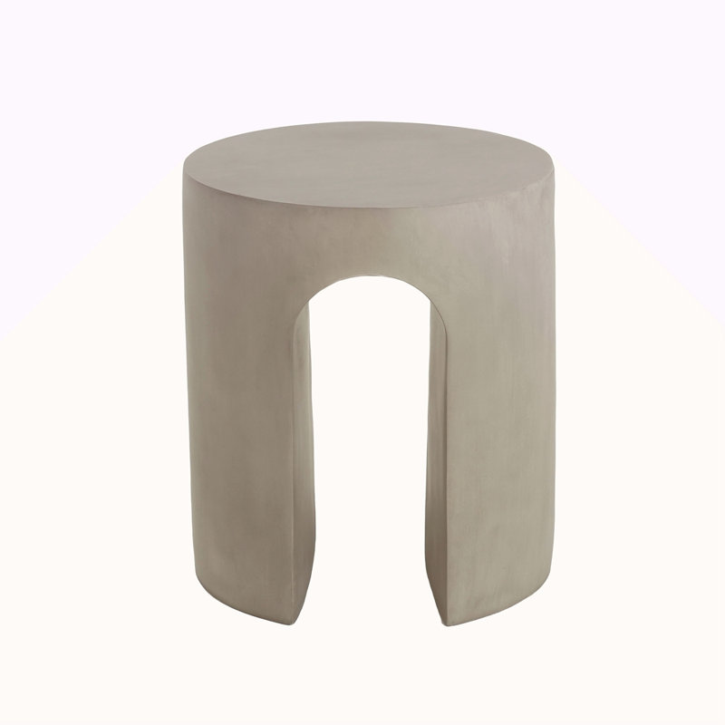 Table d'appoint d'extérieur ronde en U MGO, gris clair