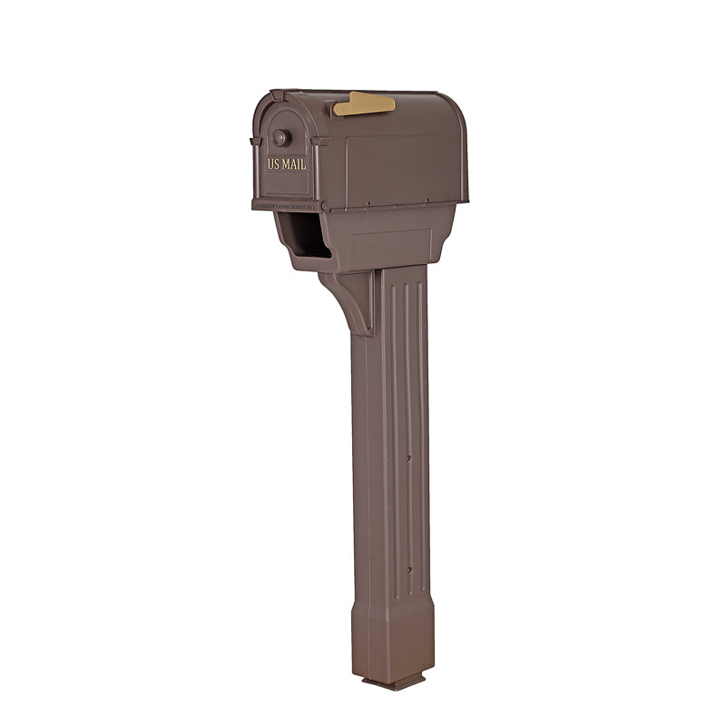 Hampton 8.25" W x 53" H Surface Mount Decorative Post with Newspaper Holder, Bronze