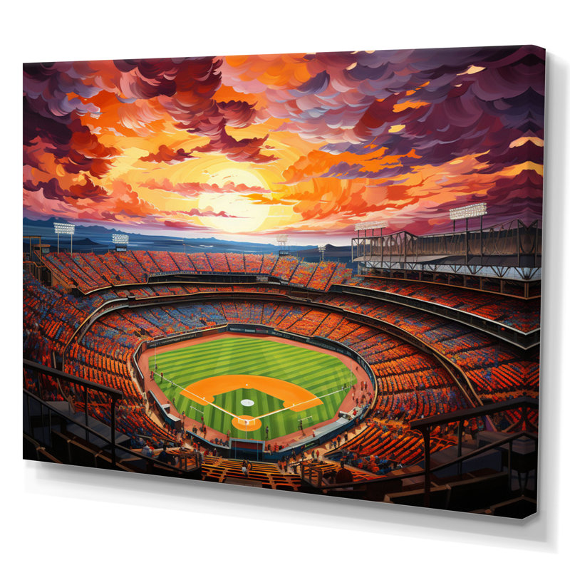 Abstract Baseball Stadium IV - Architecture Canvas Prints, H 34 po x l 44 po, Toile tendue