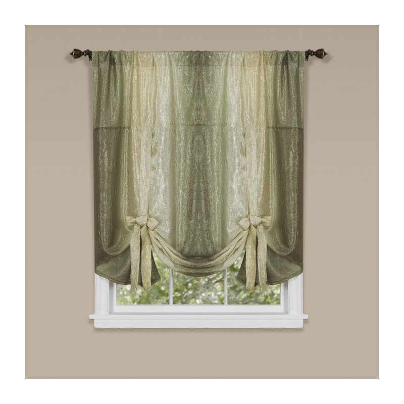 Panneau de rideau simple semi-transparent Aldreda, Sauge