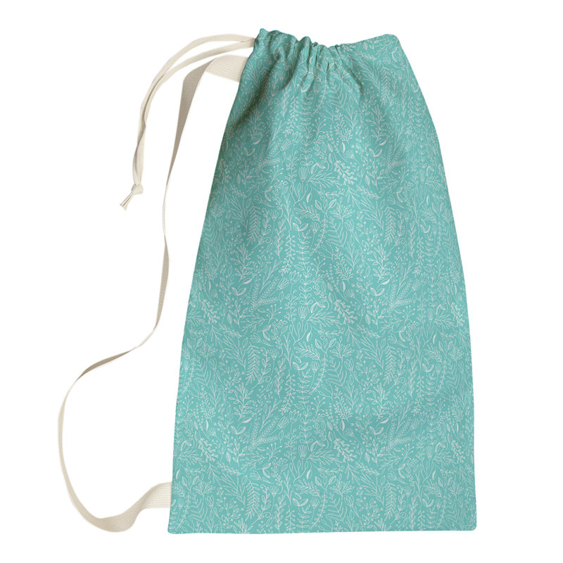 Leffel Fabric Laundry Bag with Handles, Small ( 64" H x 20" W x 1.5" D), Teal