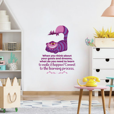 Adhésif décoratif en vinyle « Cheshire Cat Alice Learning »