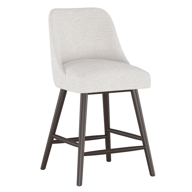 Tabouret Gallie, Tabouret de comptoir (siège d'une hauteur de 27 p, Espresso, Boucle neige classique