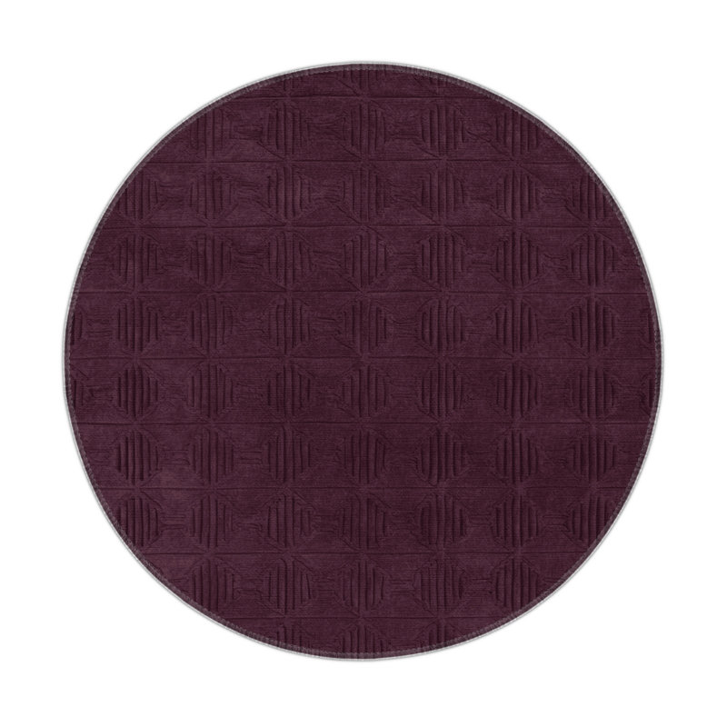 Tapis rouge intérieur et extérieur Trellis, Rond 5 pi