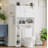 Over-The-Toilet Storage Cabinet With Adjustable Shelf, Bathroom Space Saver With Double Doors And Open Shelves, Freestanding Toilet Organizer Rack For Bathroom Storage – White