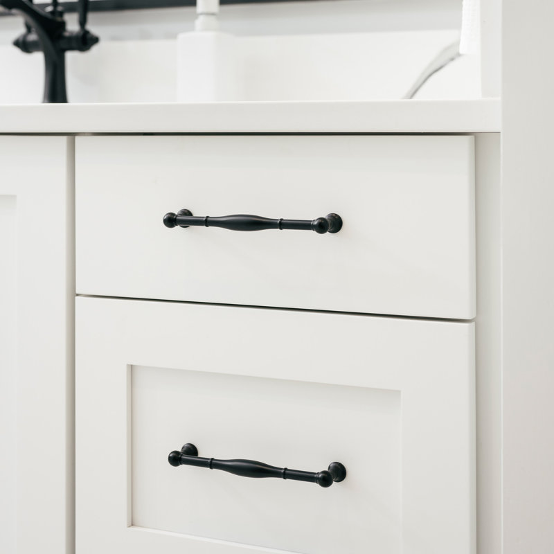 Fuller Collection Handle Pull - Traditional Hardware for Drawers & Cabinets, 8 13/16", Matte Black