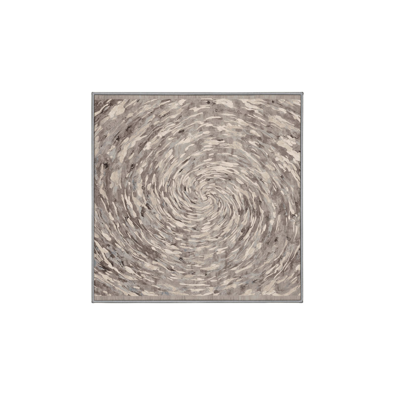 Tapis gris soyeux et moelleux, Carré 4 pi