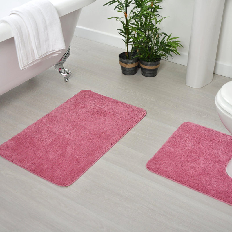 Joyce Microfibre U-Shape Pedestal Mat, Rose