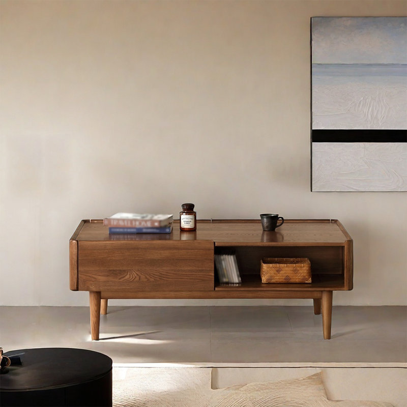 Minimalist style coffee table, 17.32" H x 39.37" L x 23.62" W