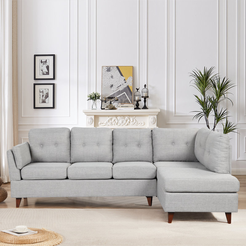 Canapé modulaire Giavonnie, Lin gris
