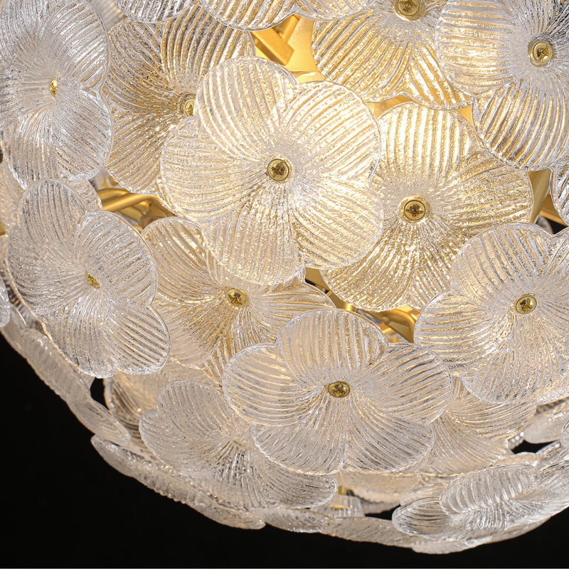 Plafonnier encastré en verre 3 lumières