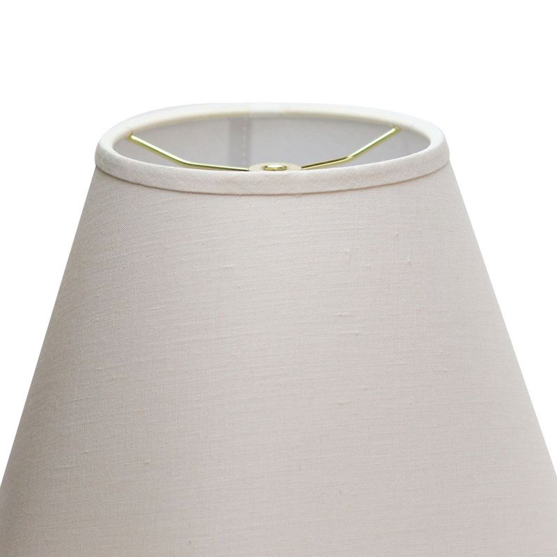 Abat-jour festonné en lin vanille festonné - Abat-jour rigide moderne 12 po, Vanille, H 9 po x l 12 po x P 6 po