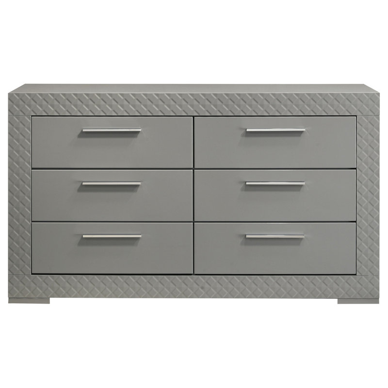 Commode 6 tiroirs Pierce Grey, Gris
