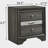 Grey 3-drawer Nightstand